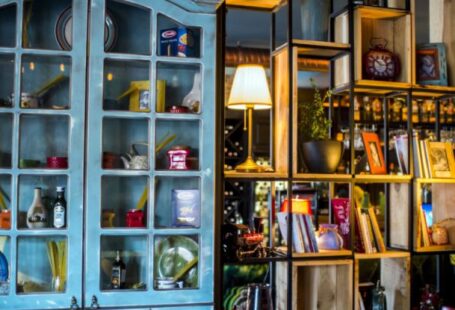 Apartment Living - Blue Wooden Display Cabinet