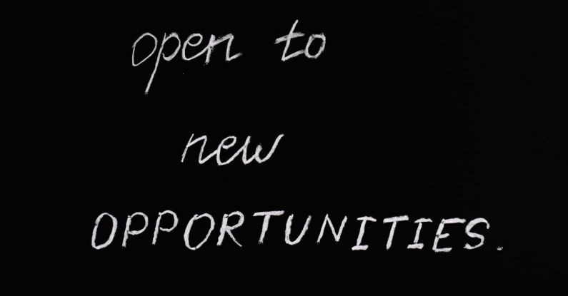 Employment Opportunities - Open To New Opportunities Lettering Text on Black Background