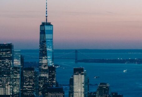Waterfront Development - Skyscrapers near sea in evening time